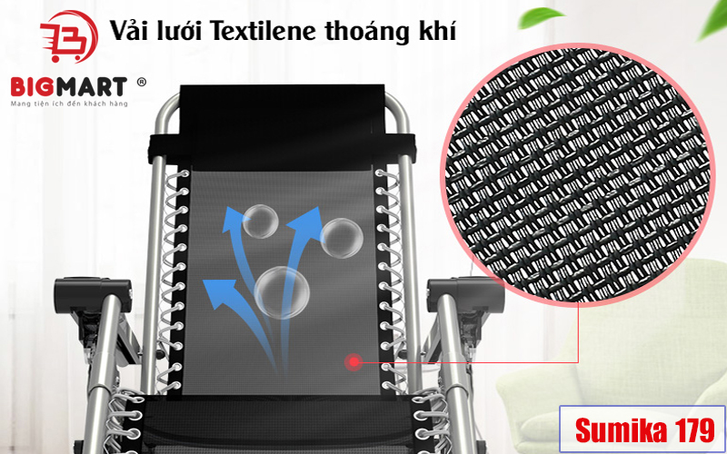 Mặt ghế bằng vải lưới textilene