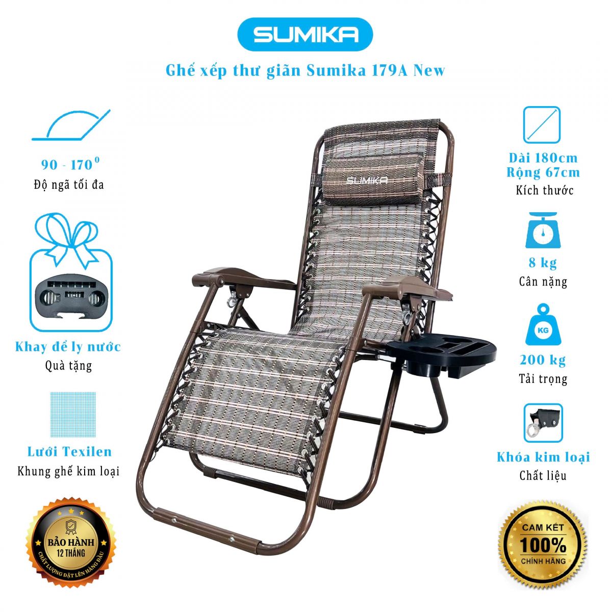 Ghế xếp thư giãn Sumika 179A NEW 