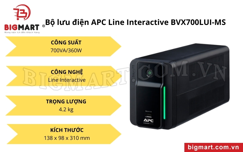 Bộ lưu điện BVX700LUI-MS có thiết kế nhỏ gọn