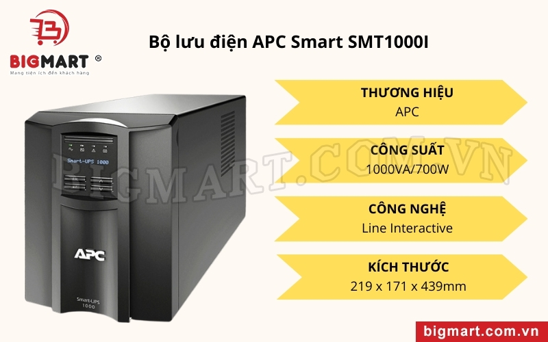 APC Smart SMT1000I có thiết kế nhỏ gọn