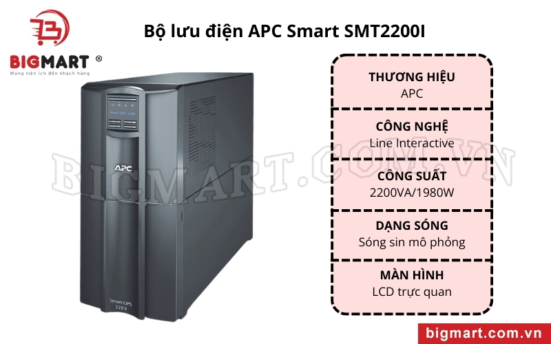 APC Smart SMT2200I có công suất mạnh mẽ