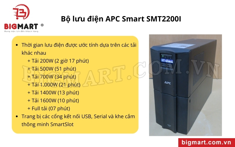 APC Smart SMT2200I trang bị nhiều tính năng ưu việt