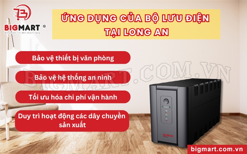 Bộ lưu điện là sản phẩm ứng dụng trong nhiều lĩnh vực ở Long An