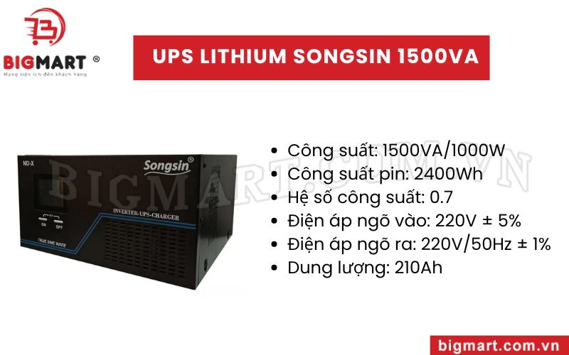 Bộ lưu điện Lithium SongSin 1500VA