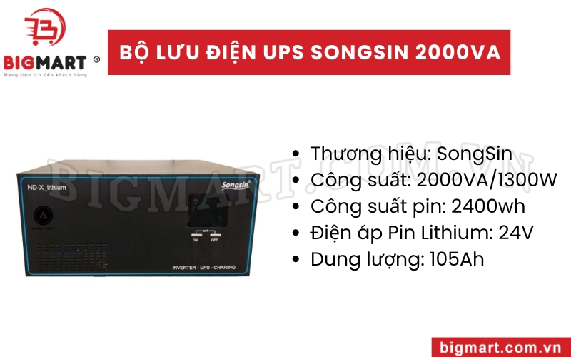 Bộ lưu trữ điện UPS SongSin 2000VA