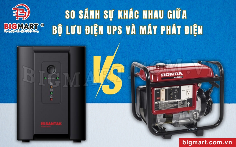 Sự khác nhau bộ lưu điện và máy phát điện