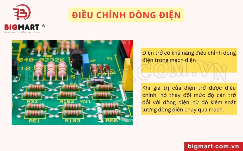 Ứng dụng của điện trở là điều chỉnh dòng điện