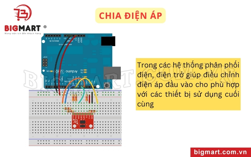 Điện trở giúp điều chỉnh điện áp đầu vào phù hợp