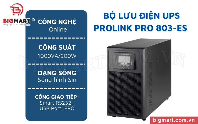 Bộ lưu điện UPS PROLINK PRO801-ES (1000VA/900W)