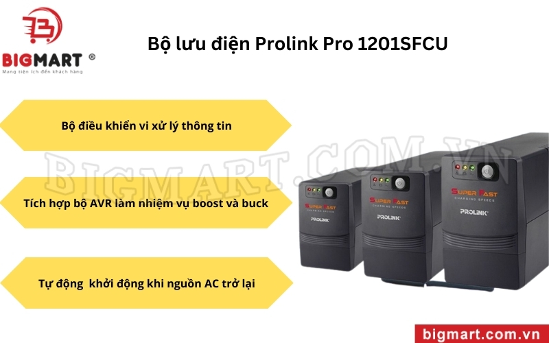 Prolink Pro 1201SFCU sử dụng AVR làm nhiệm vụ boost và buck