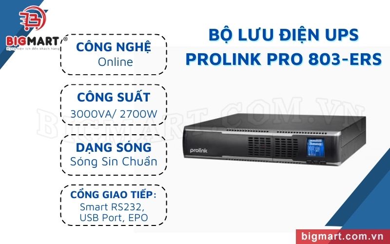 Bộ lưu điện UPS PROLINK PRO803-ERS (3000VA/2700W)