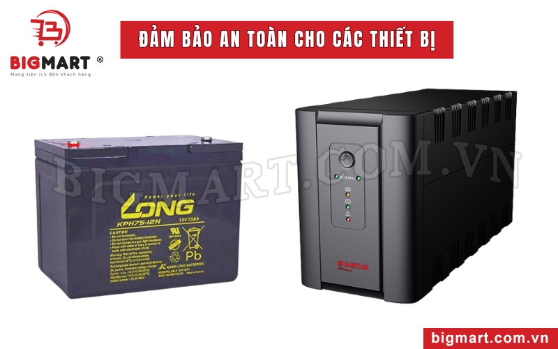 Dung lượng ắc quy lớn giúp bảo vệ bộ lưu điện an toàn hơn