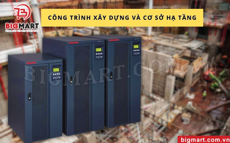 Bộ lưu điện công nghiệp ứng dụng cho công trình xây dựng và cơ sở hạ tầng