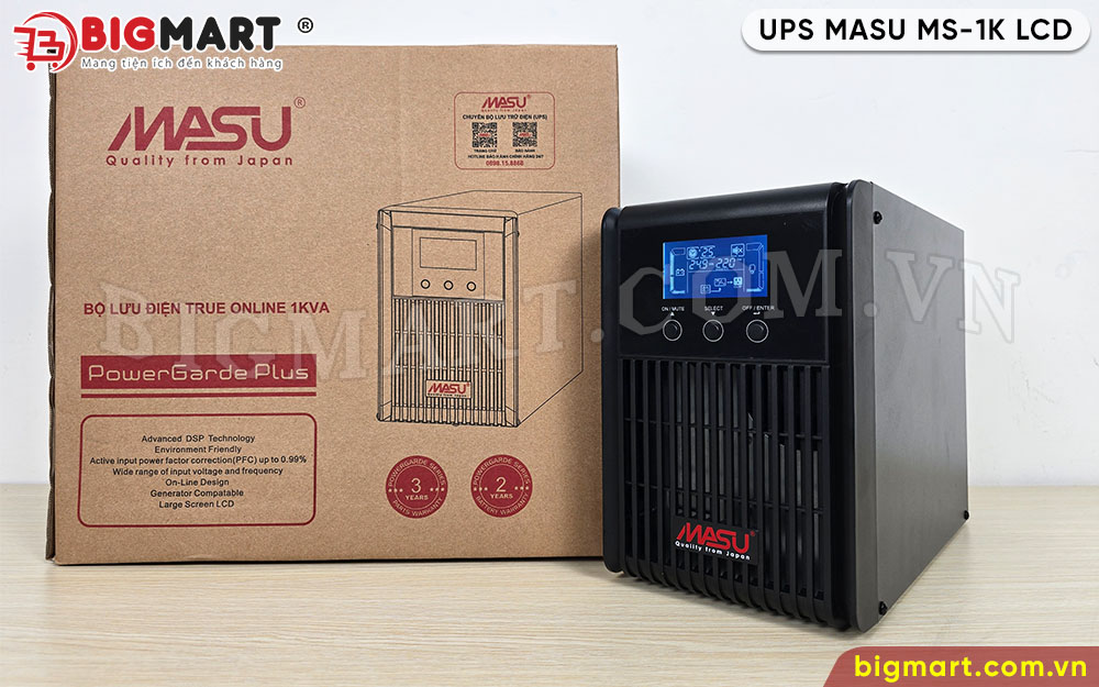 Bộ lưu điện UPS Online MASU MS-1K LCD