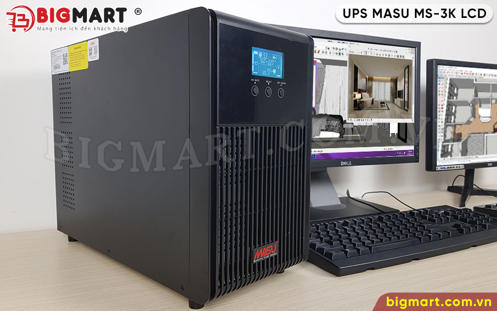 UPS Online MASU MS-3K LCD giải pháp bảo vệ dữ liệu đa thiết bị toàn diện