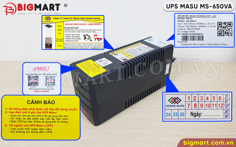 Nhận diện MASU MS-650VA chính hãng