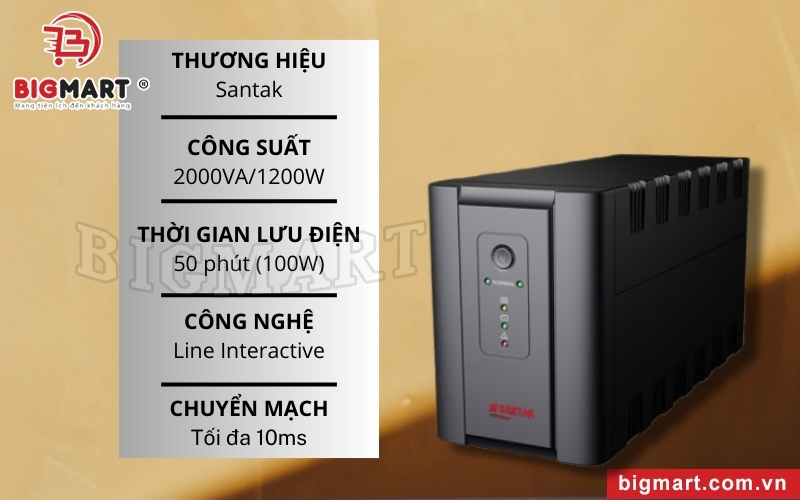 Bộ lưu điện Santak Blazer 2000-PRO mang nhiều tính năng ưu việt