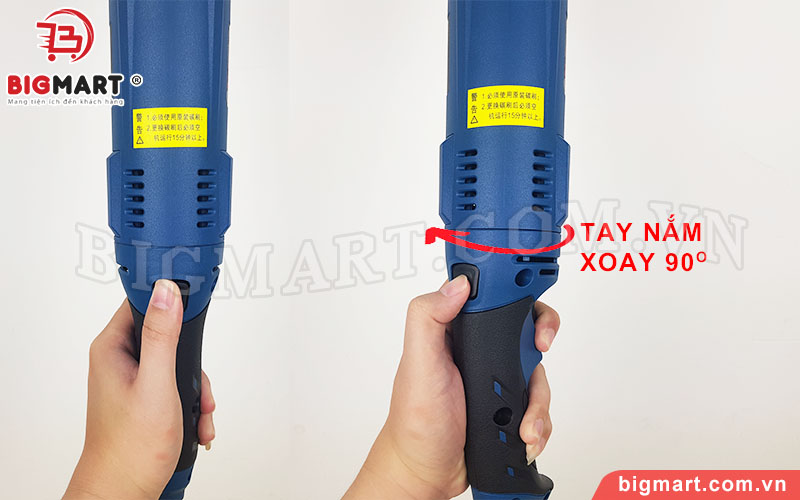 Thiết kế tay cầm có thể xoay 90 độ phù hợp mọi tư thế