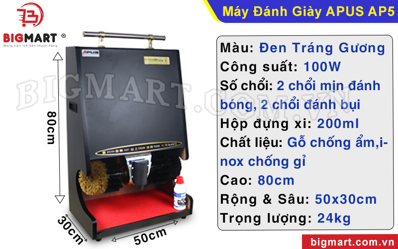 Thông số kỹ thuật máy đánh giày APUS AP5