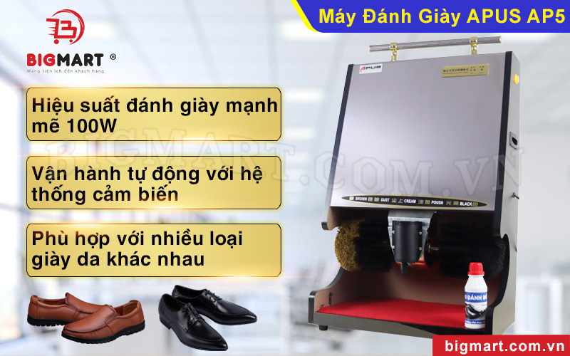 Công suất đánh giày mạnh mẽ phù hợp mọi loại giày