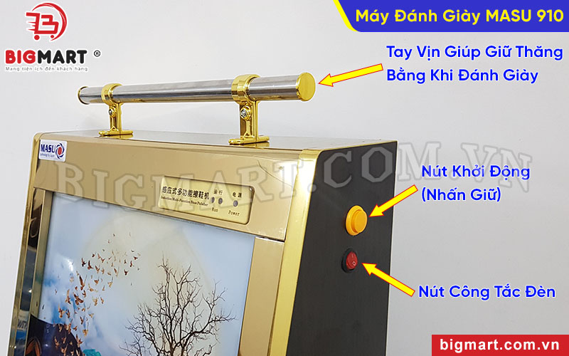 Khu vực điều khiển máy đánh giày MASU 910