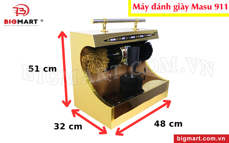 Kích thước máy đánh giày Masu 911