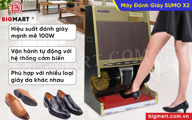 Công suất 100W mạnh mẽ phù hợp sử dụng mọi loại giày