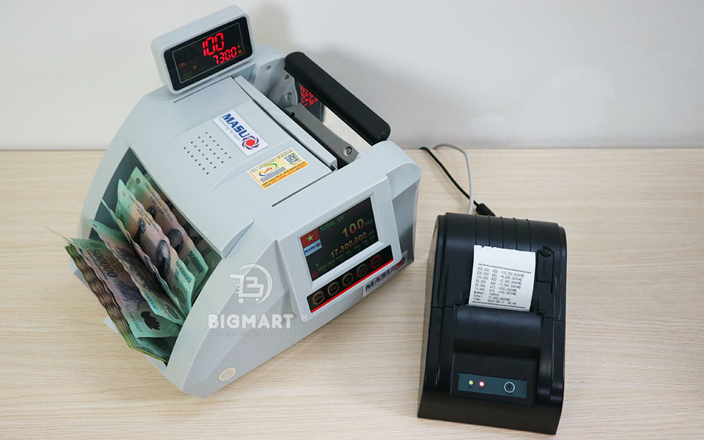 Combo máy đếm tiền MASU 888 Plus + máy in hóa đơn