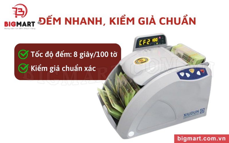 Máy đếm tiền Xiudun 8000 có khả năng đếm nhanh, kiểm giả chuẩn