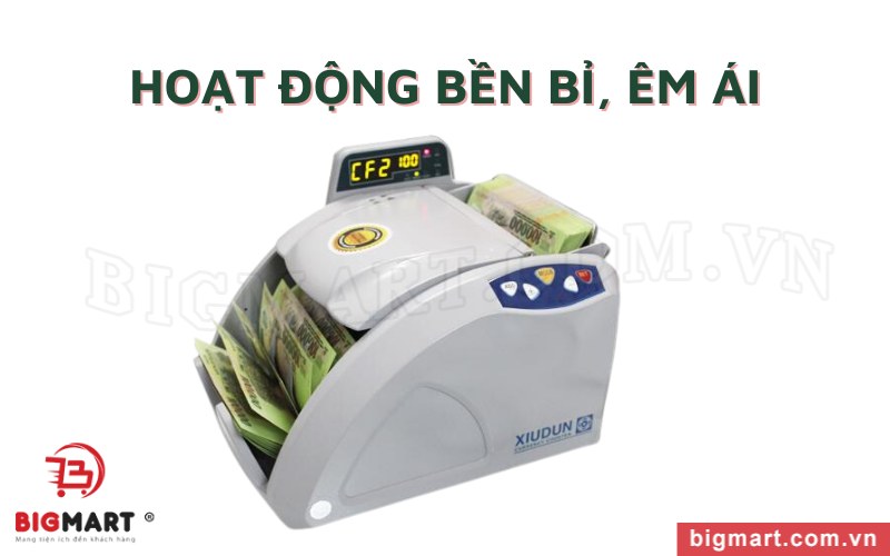 Máy đếm tiền của hãng Xiudun luôn hoạt động bền bỉ, êm ái,