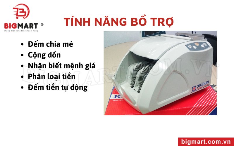 Tính năng bổ trợ của máy đếm tiền Xiudun 2500