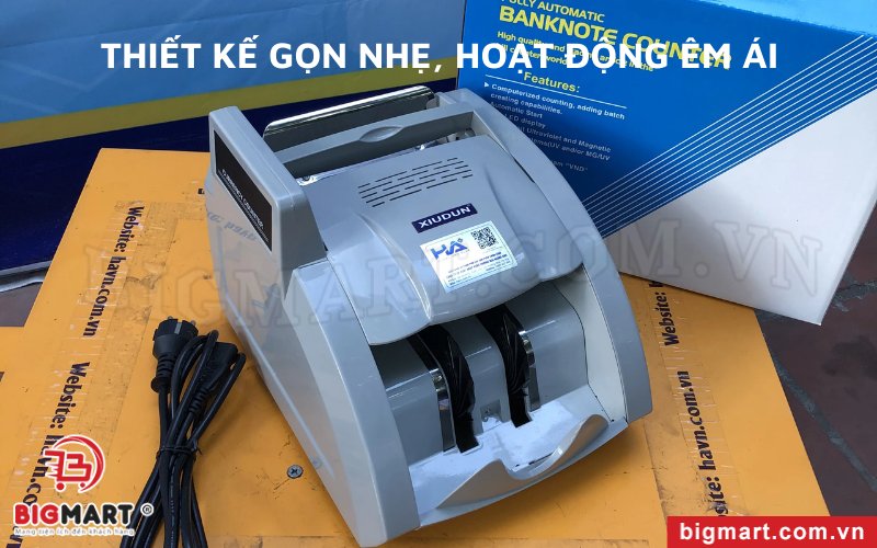 Thiết kế máy đếm tiền Xiudun 2500 gọn nhẹ, hoạt động êm ái