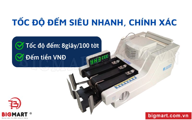 Máy đếm tiền Xiudun 6688 hoạt động với tốc độ đếm siêu nhanh, chính xác