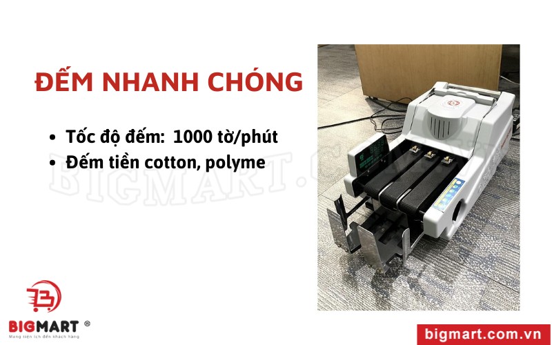 Máy đếm tiền Xiudun 2010A có khả năng đếm tiền nhanh chóng