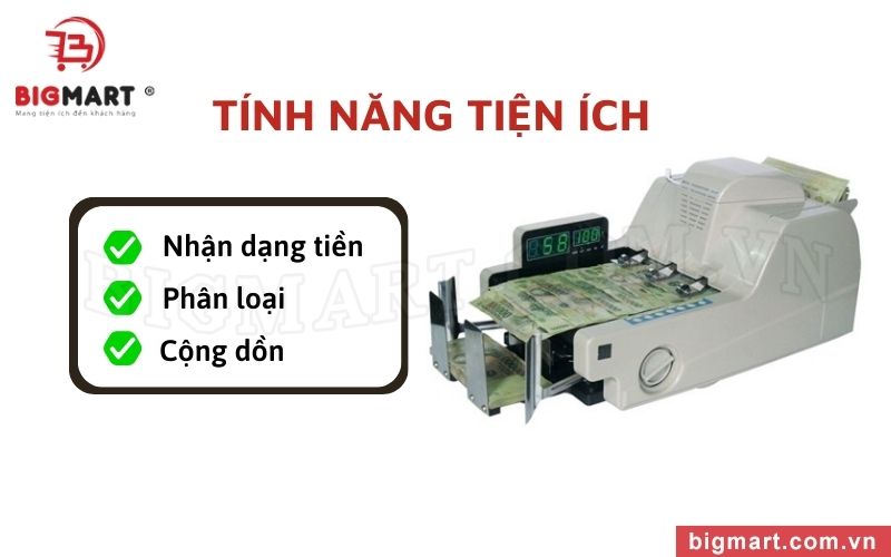 Máy đếm tiền cao cấp Xiudun có những chức năng hữu ích khác như: chức năng cộng dồn, tự động xoá số, phân biệt tiền rách, tiền nhiễm hóa chất, phân loại tiền,...