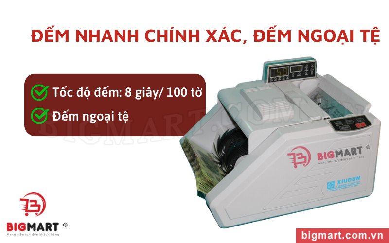 Máy đếm tiền Xiudun 2400 có khả năng đếm nhanh