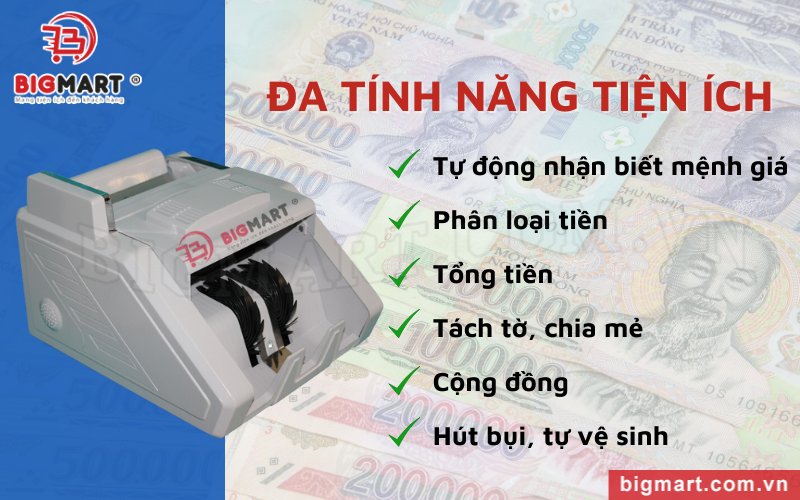 Máy đếm tiền Xiudun 2400 được tích hợp nhiều chức năng đa dạng