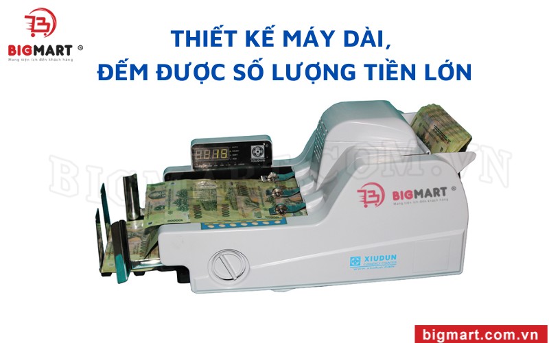 Xiudun 3000 là dòng máy đếm tiền dáng dài, có kích thước vừa phải, thích hợp đặt tại nhiều vị trí khác nhau, 