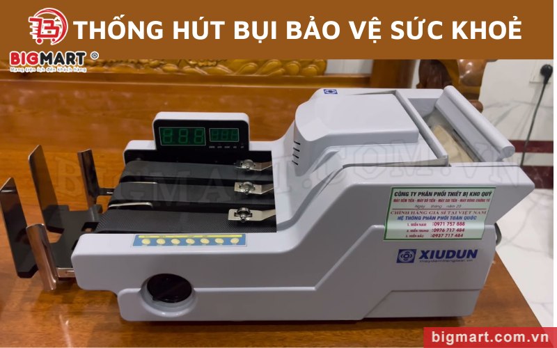 Máy đếm tiền xiudun sở hữu hệ thống lọc bụi lớn giúp người sử dụng không hít phải bụi tiền, bảo vệ an toàn sức khoẻ 