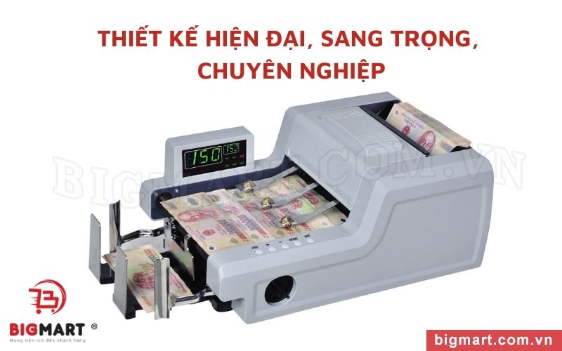 Máy đếm tiền Xiudun 6688W có thiết kế với 2 băng tải dài sang trọng.