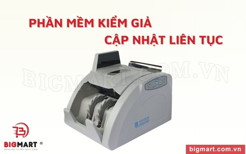 Máy đếm tiền Xiudun 9000 sở hữu phần mềm được cập nhật liên tục mỗi khi có tiền giả mới lưu thông trên thị trường.