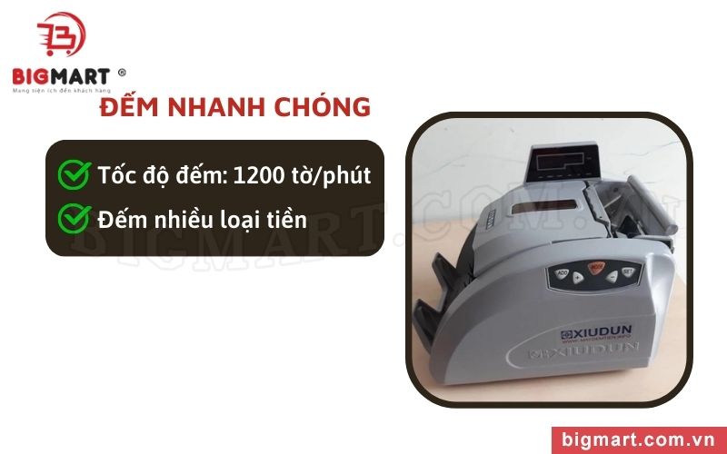 Máy đếm tiền Xiudun 9500 có khả năng đếm tiền siêu nhanh 