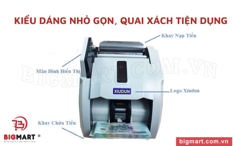 Máy đếm tiền Xiudun 9500 có vẻ ngoài đơn giản, hiện đại