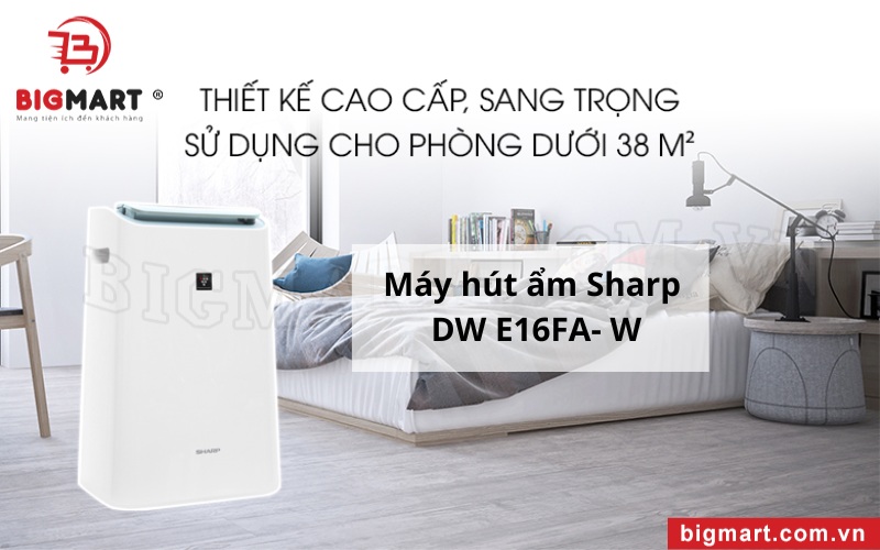 Máy hút ẩm sharp DW E16FA-W