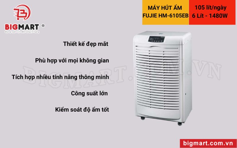 uu diem Máy hút ẩm công nghiệp FujiE HM-6105EB 