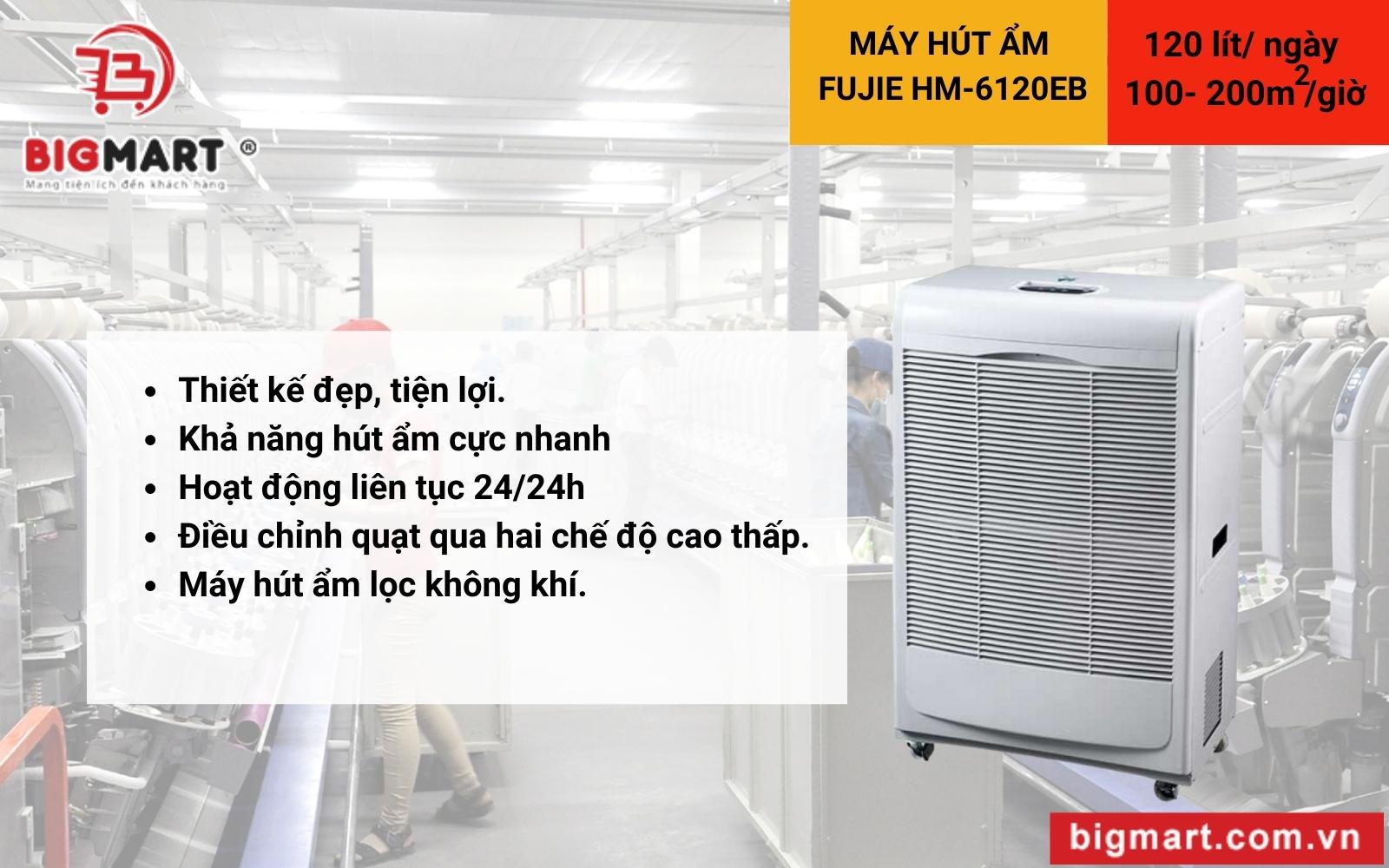 ưu điểm của Máy hút ẩm công nghiệp FujiE HM-6120EB