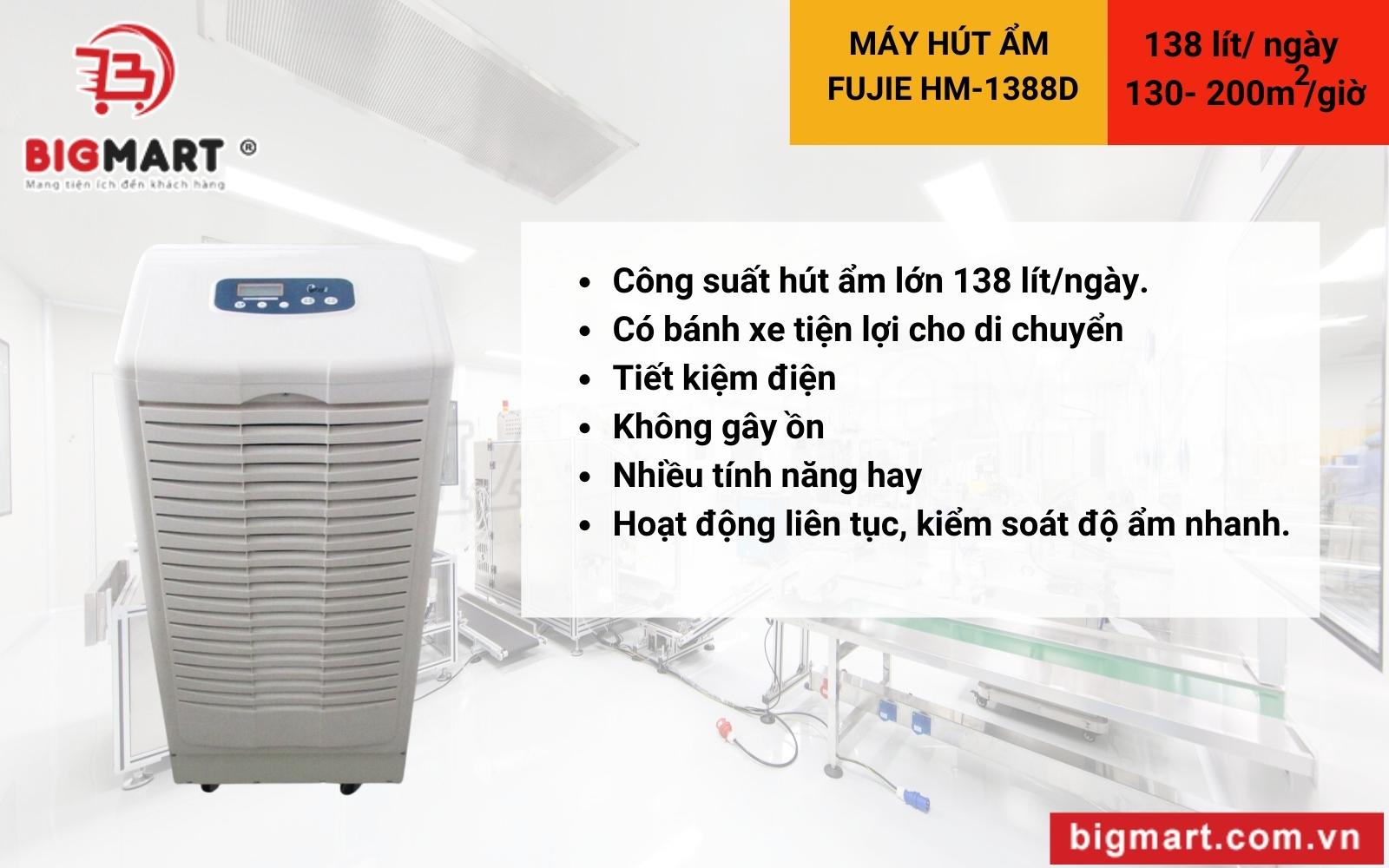 ưu điểm Máy hút ẩm công nghiệp FujiE HM-1388D