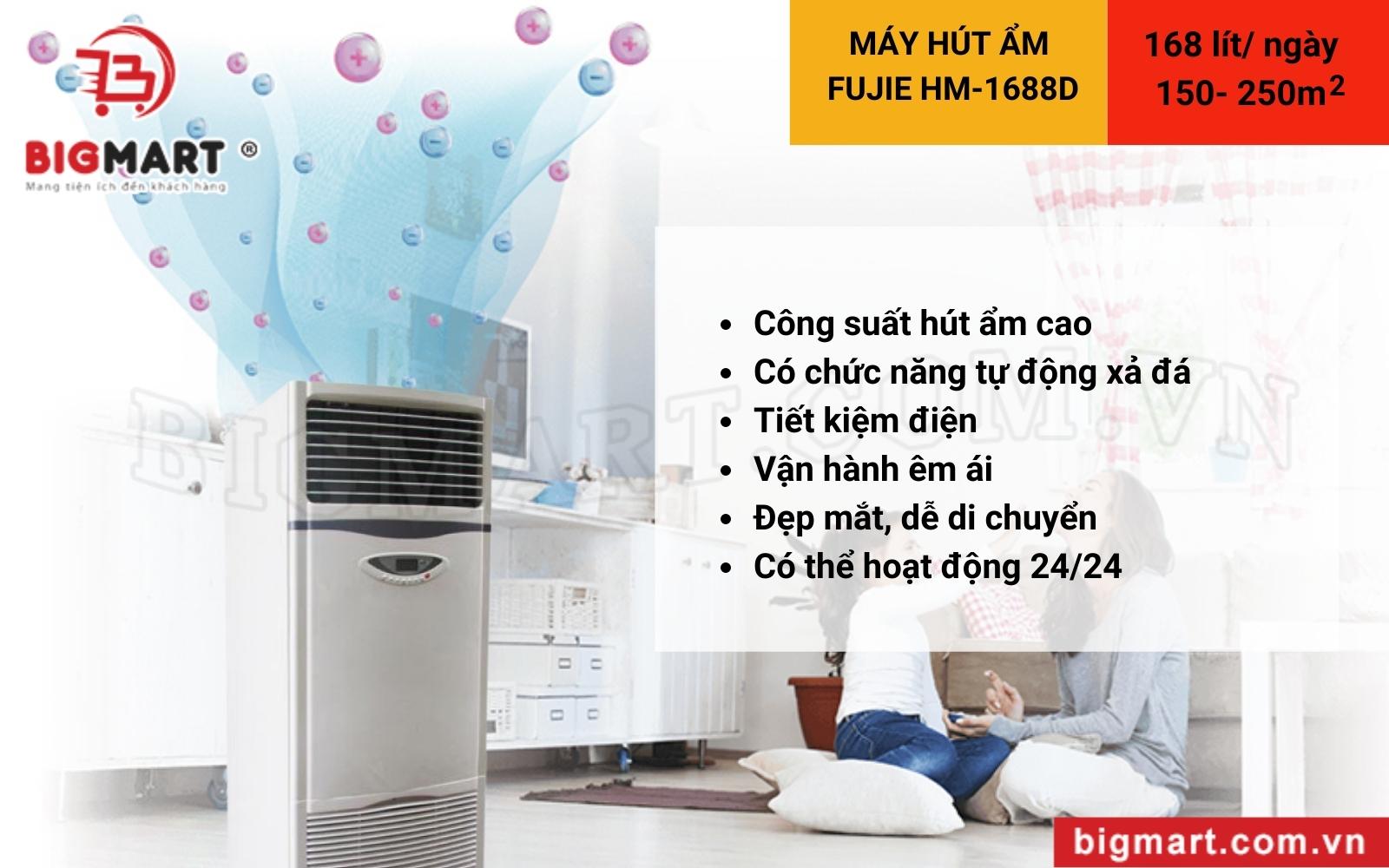 ưu điểm Máy hút ẩm công nghiệp FujiE HM-1688D