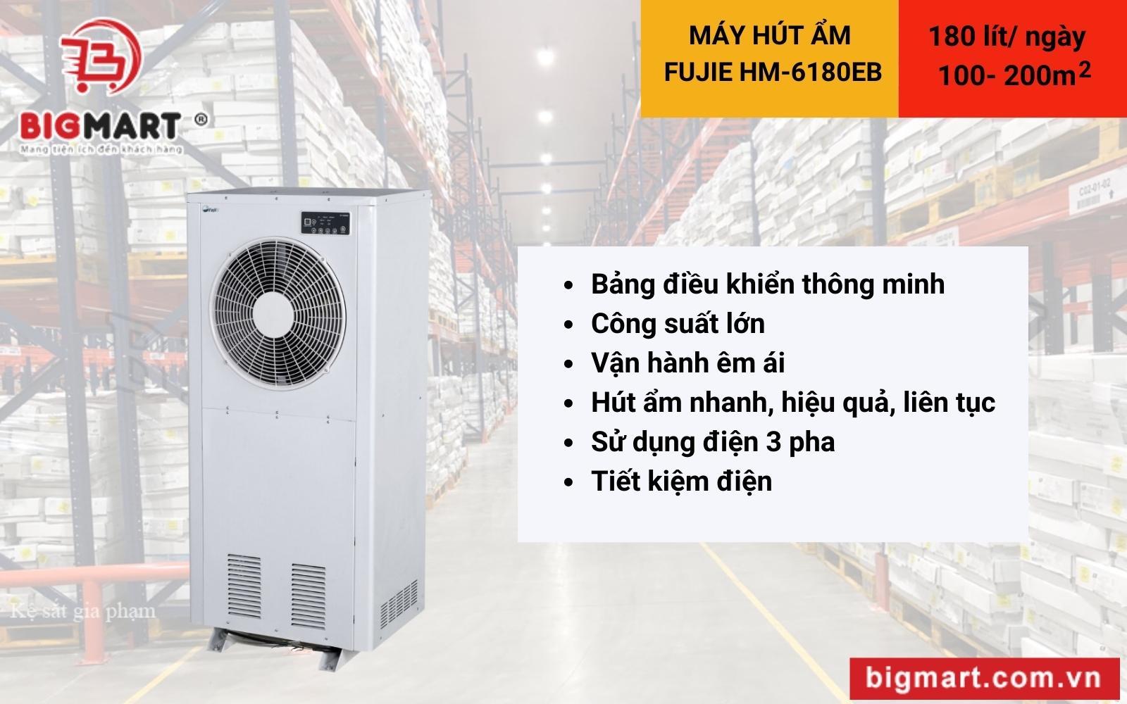 đặc điểm Máy hút ẩm công nghiệp FujiE HM-6180EB