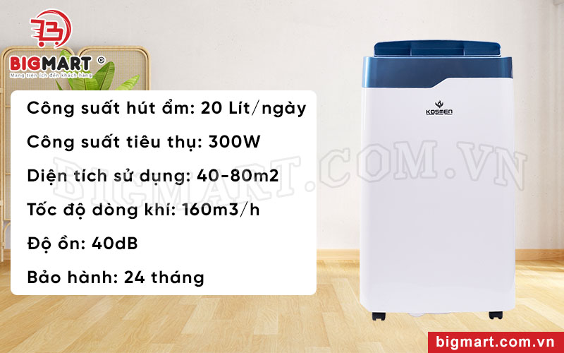 Máy hút ẩm Kosmen KM-20N